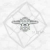 classic solitaire | oval with 9k white gold metal and  shape diamond