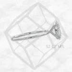 classic solitaire | oval with 9k white gold metal and  shape diamond