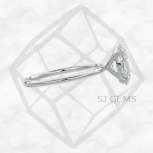 classic solitaire | oval with 9k white gold metal and  shape diamond