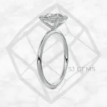 classic solitaire | oval with 9k white gold metal and  shape diamond