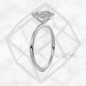 classic solitaire | oval with 9k white gold metal and  shape diamond