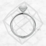classic solitaire | oval with 9k white gold metal and  shape diamond