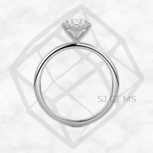 classic solitaire | oval with 9k white gold metal and  shape diamond