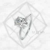 classic solitaire | oval with 9k white gold metal and  shape diamond