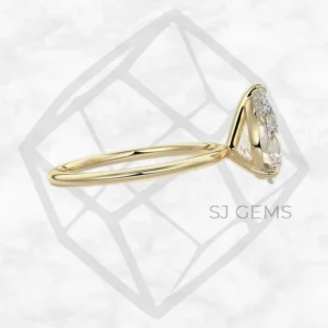 classic solitaire | pear with 9k yellow gold metal and  shape diamond