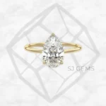 classic solitaire | pear with 9k yellow gold metal and  shape diamond