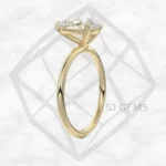 classic solitaire | pear with 9k yellow gold metal and  shape diamond
