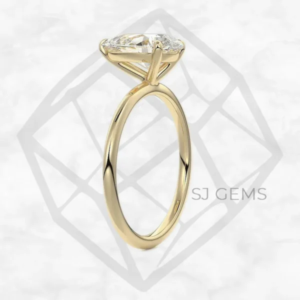 classic solitaire | pear with 9k yellow gold metal and  shape diamond