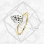 classic solitaire | pear with 9k yellow gold metal and  shape diamond