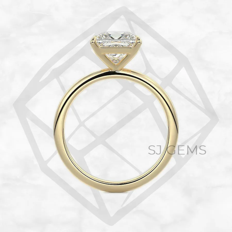 classic solitaire | princess with 9k yellow gold metal and  shape diamond