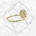 hidden halo | oval with 9k yellow gold metal and  shape diamond