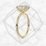 hidden halo | oval with 9k yellow gold metal and  shape diamond