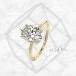hidden halo | oval with 9k yellow gold metal and  shape diamond