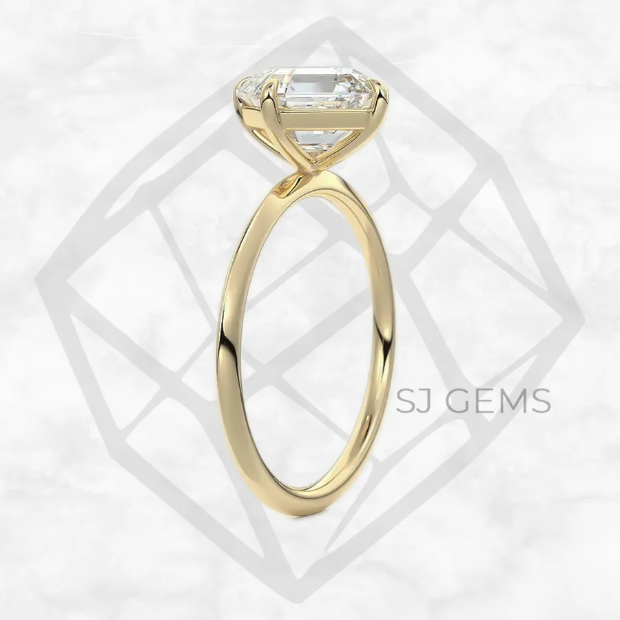 kite set | asscher with 9k yellow gold metal and  shape diamond