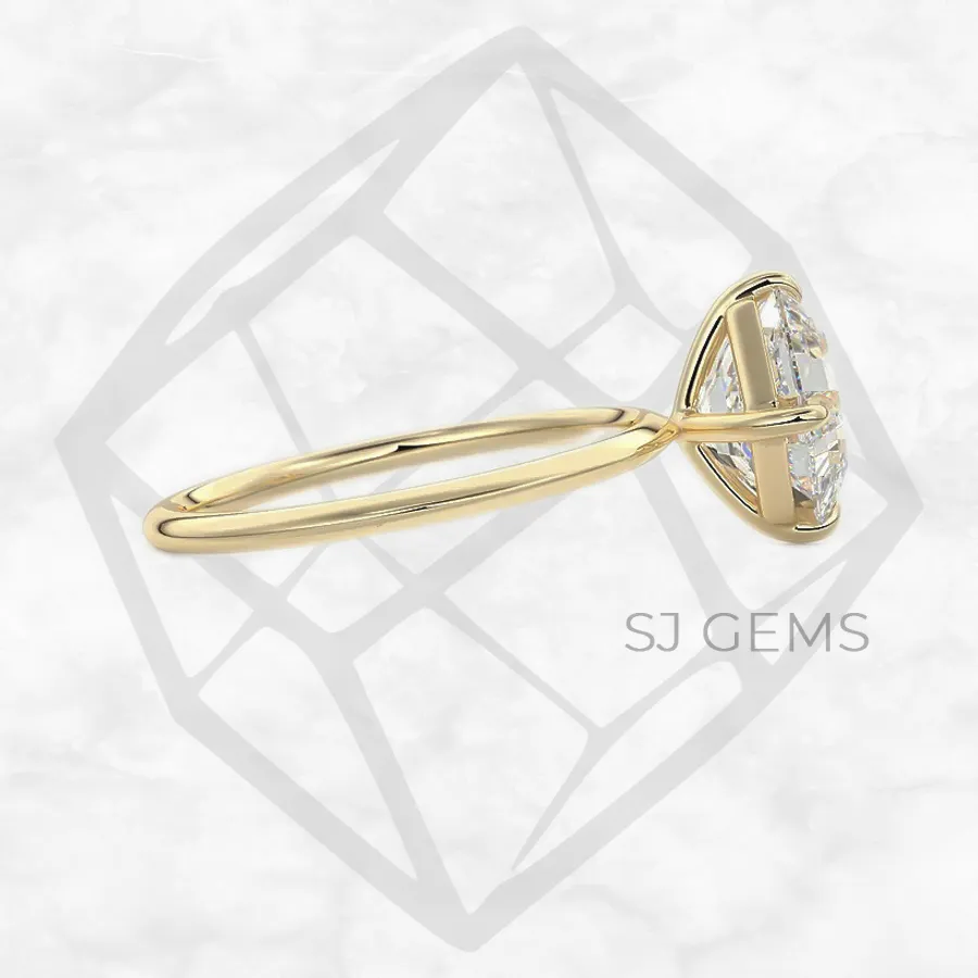 kite set | asscher with 9k yellow gold metal and  shape diamond