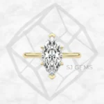 cathedral solitaire | marquise with 9k yellow gold metal and  shape diamond