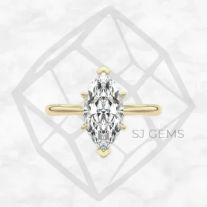cathedral solitaire marquise engagement ring by SJ Gems