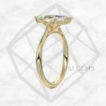 cathedral solitaire | marquise with 9k yellow gold metal and  shape diamond