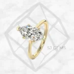 cathedral solitaire | marquise with 9k yellow gold metal and  shape diamond
