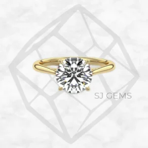 cathedral solitaire round engagement ring by SJ Gems
