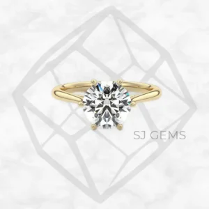 six prong cathedral round engagement ring by SJ Gems