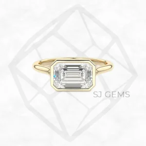 blowy bezel ew emerald engagement ring by SJ Gems