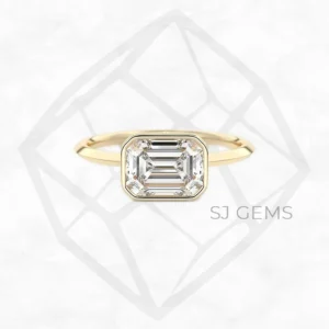golden tub emerald engagement ring by SJ Gems