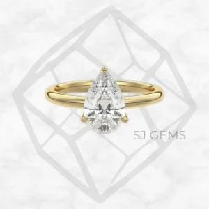 the imperial pear engagement ring by SJ Gems