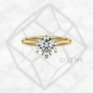 the imperial round engagement ring by SJ Gems