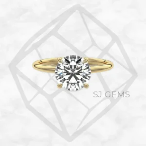cradle round engagement ring by SJ Gems