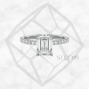 imperial pave emerald engagement ring by SJ Gems