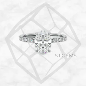 imperial pave oval engagement ring by SJ Gems