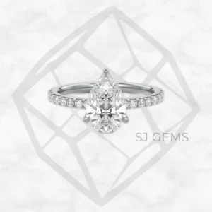 imperial pave pear engagement ring by SJ Gems