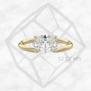 the stray oval engagement ring by SJ Gems