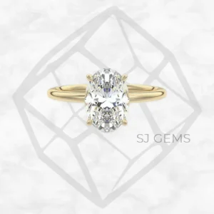 single spoon oval engagement ring by SJ Gems
