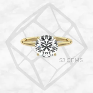 single spoon round engagement ring by SJ Gems