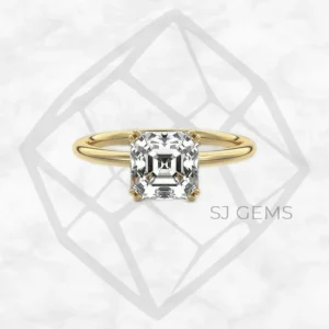 double spoon asscher engagement ring by SJ Gems