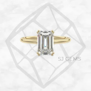 double spoon emerald engagement ring by SJ Gems