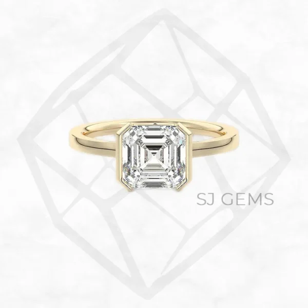 the embrace | asscher with 9k yellow gold metal and  shape diamond