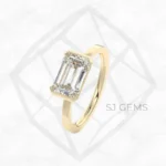 the embrace | emerald with 9k yellow gold metal and  shape diamond