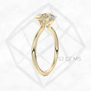 the embrace | round with 9k yellow gold metal and  shape diamond