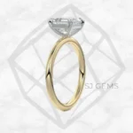 two tone | asscher with 9k yellow gold metal and  shape diamond