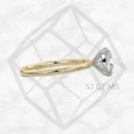 two tone | cushion with 9k yellow gold metal and  shape diamond