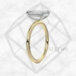 two tone | emerald with 9k yellow gold metal and  shape diamond