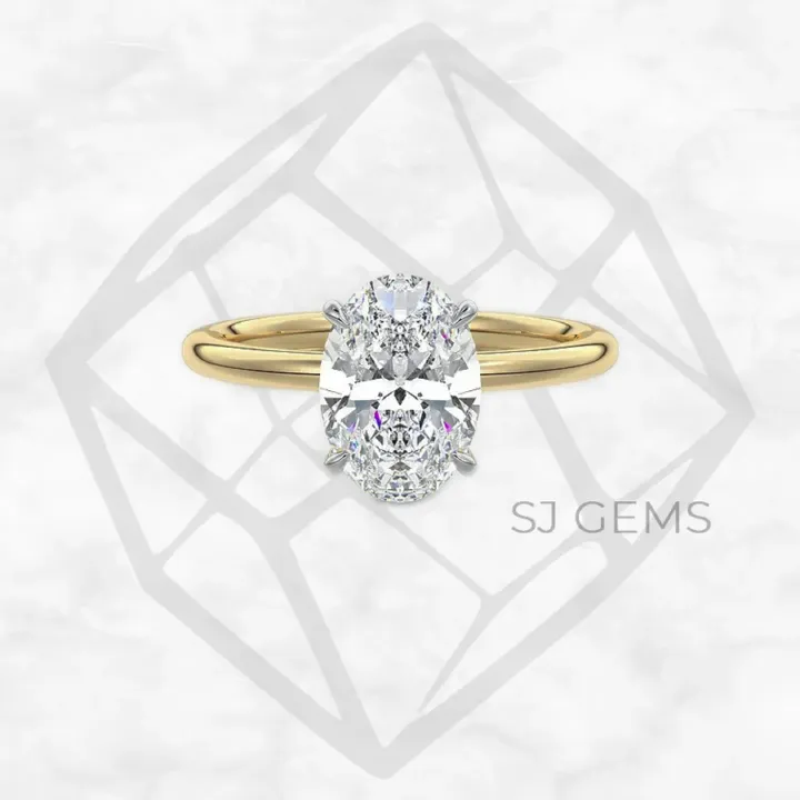 two tone | oval with 9k yellow gold metal and shape diamond two tone | oval with 9k yellow gold metal and shape diamond