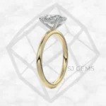 two tone | oval with 9k yellow gold metal and  shape diamond