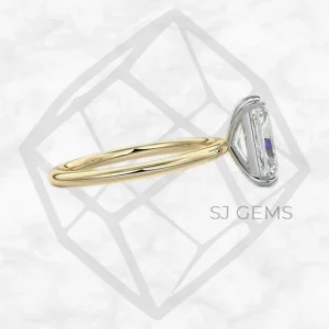 two tone | radiant with 9k yellow gold metal and  shape diamond