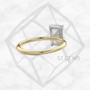 two tone | radiant with 9k yellow gold metal and  shape diamond