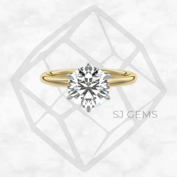 two tone | round with 9k yellow gold metal and  shape diamond