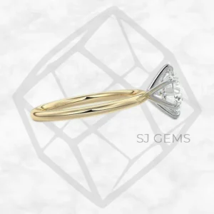 two tone | round with 9k yellow gold metal and  shape diamond
